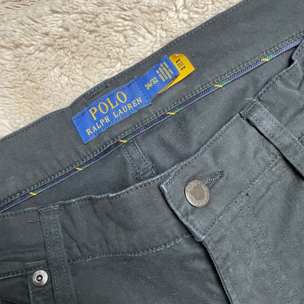 Polo Ralph Lauren Mens Varick Slim Straight Pants Black 34x30Chino Jeans - Picture 4 of 11